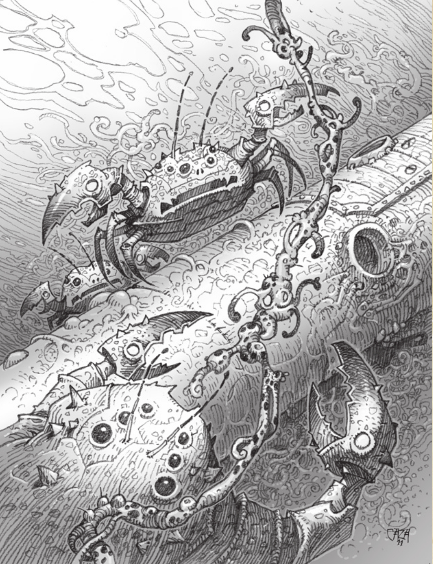 Encrage final des crabes mécaniques par Philippe Caza